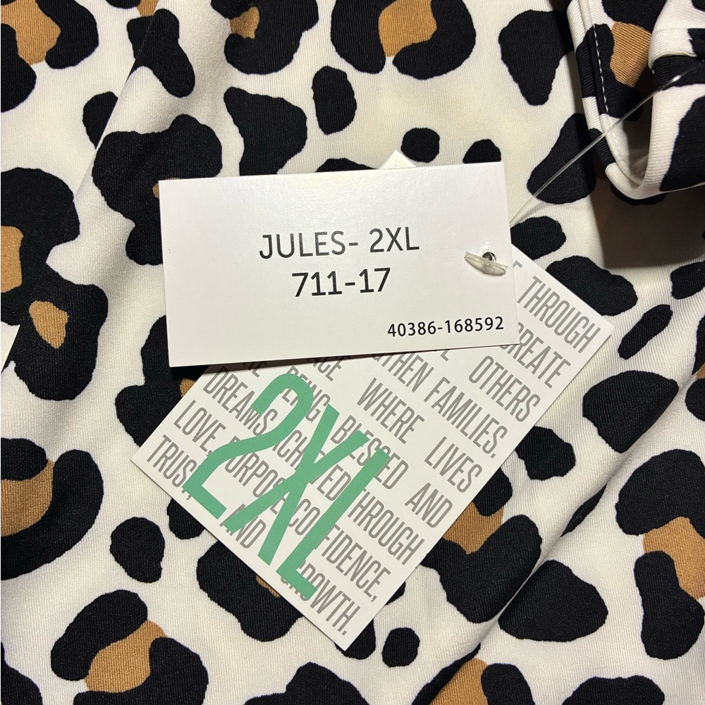 LuLaRoe Black and Brown Animal Print Top - Picture 3 of 4